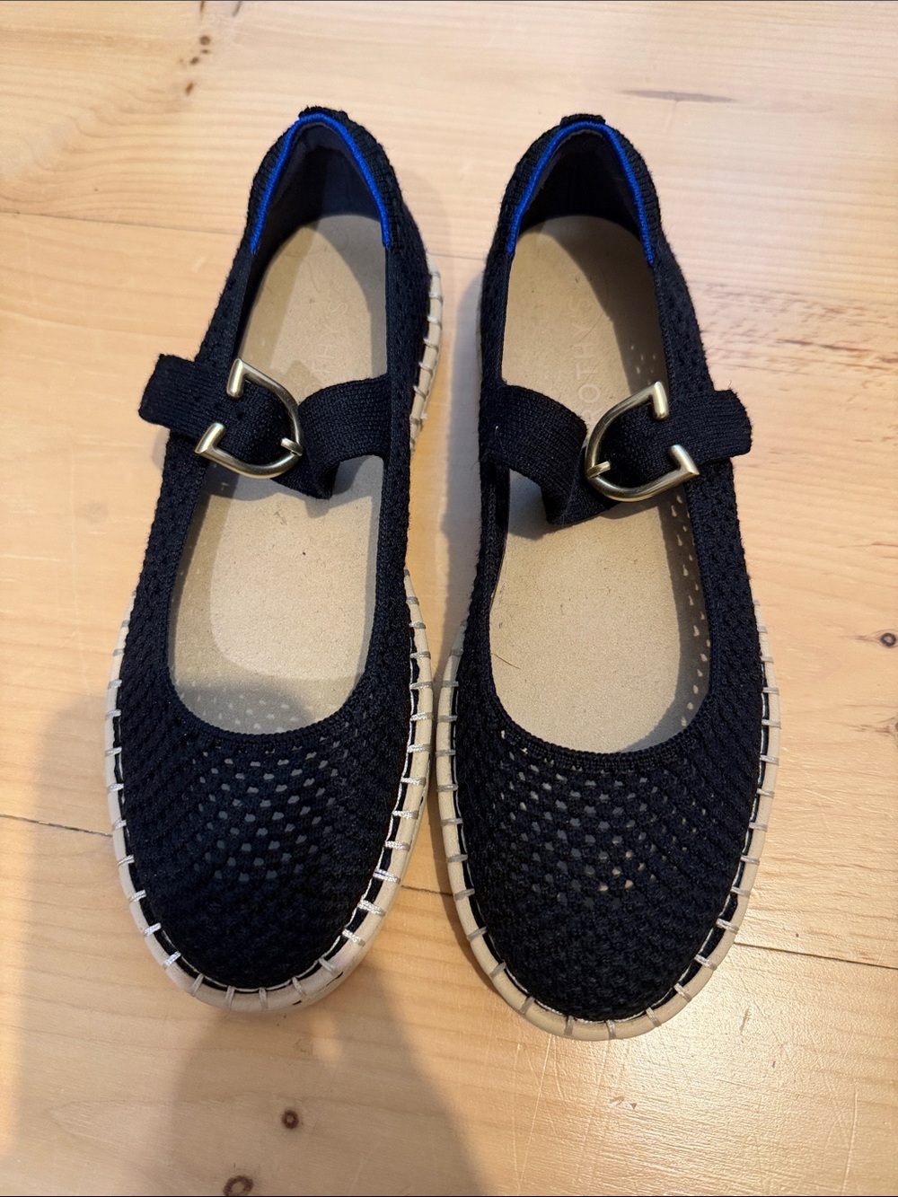 Black Knit Mary Jane Espadrille Flats - Comfort Style ROTHYS